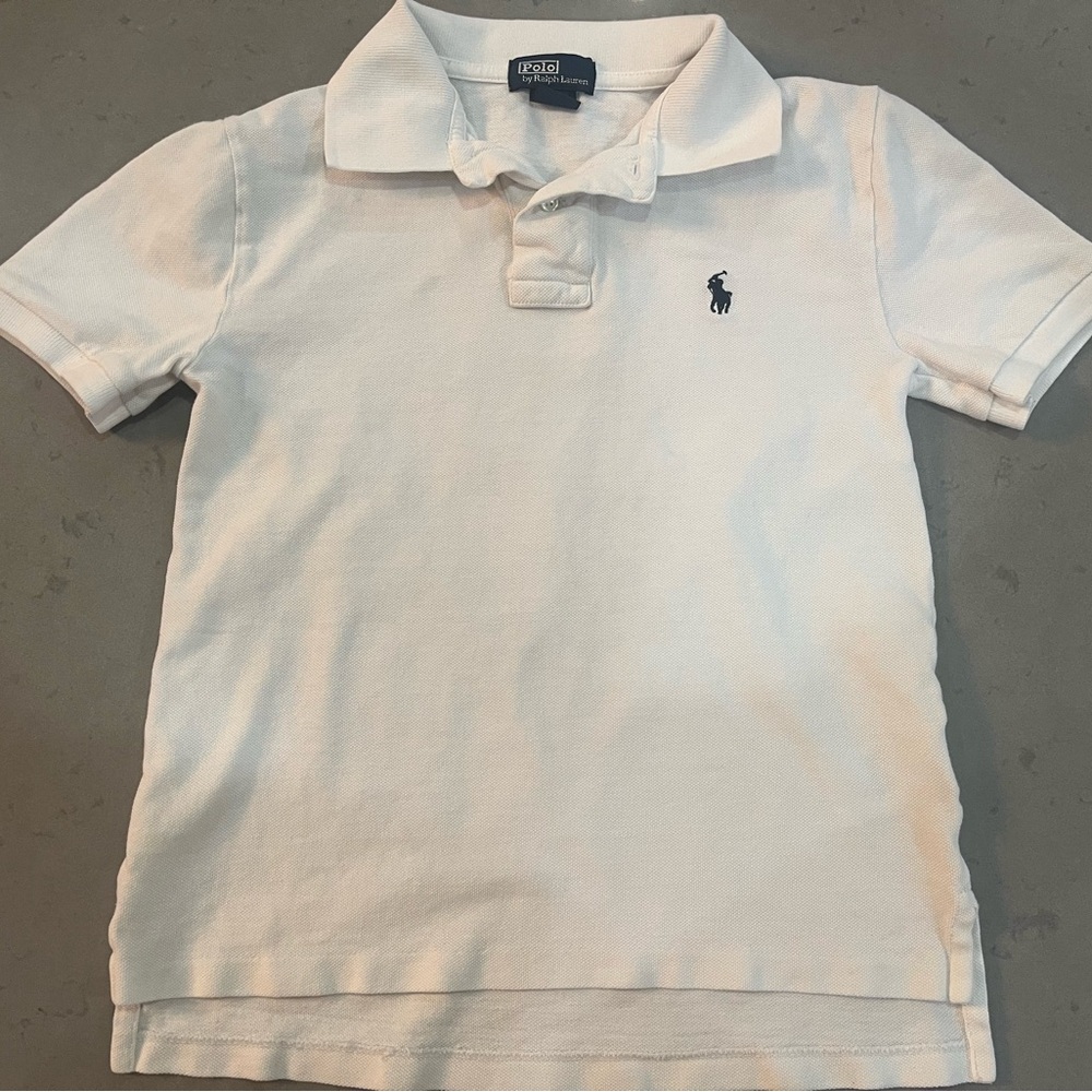 Ralph Lauren White Polo Shirt with Navy Pony